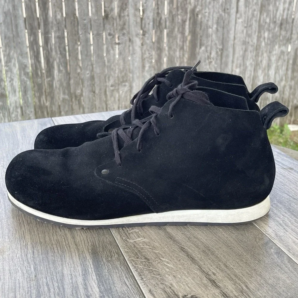 Birkenstock‎ Boots Men EU 46 / US 13 Black Dundee Suede Leather Chukka Lace Up